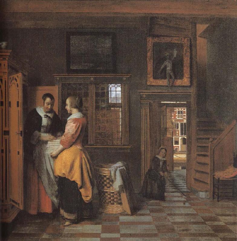 Pieter de Hooch The linen cupboard oil painting picture